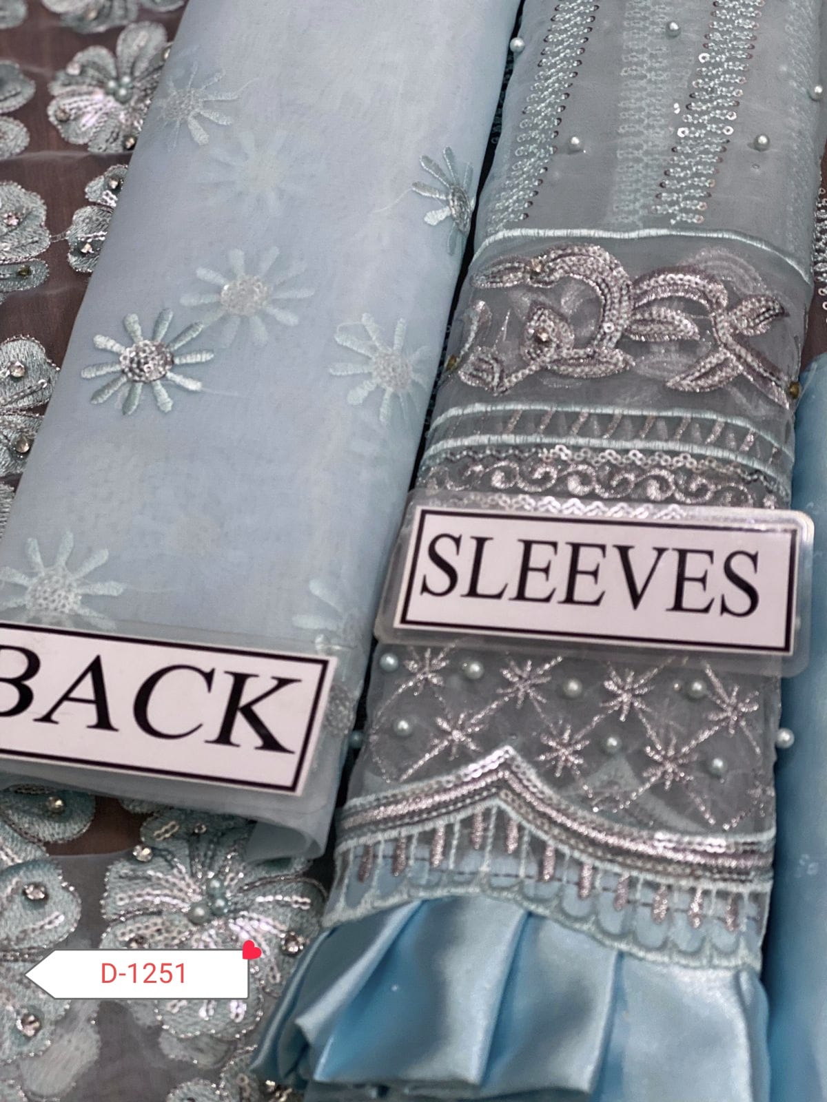 Pakistani Party Wear – Hand-Worked Organza 3PC Suit with Silk Trouser & Dupatta