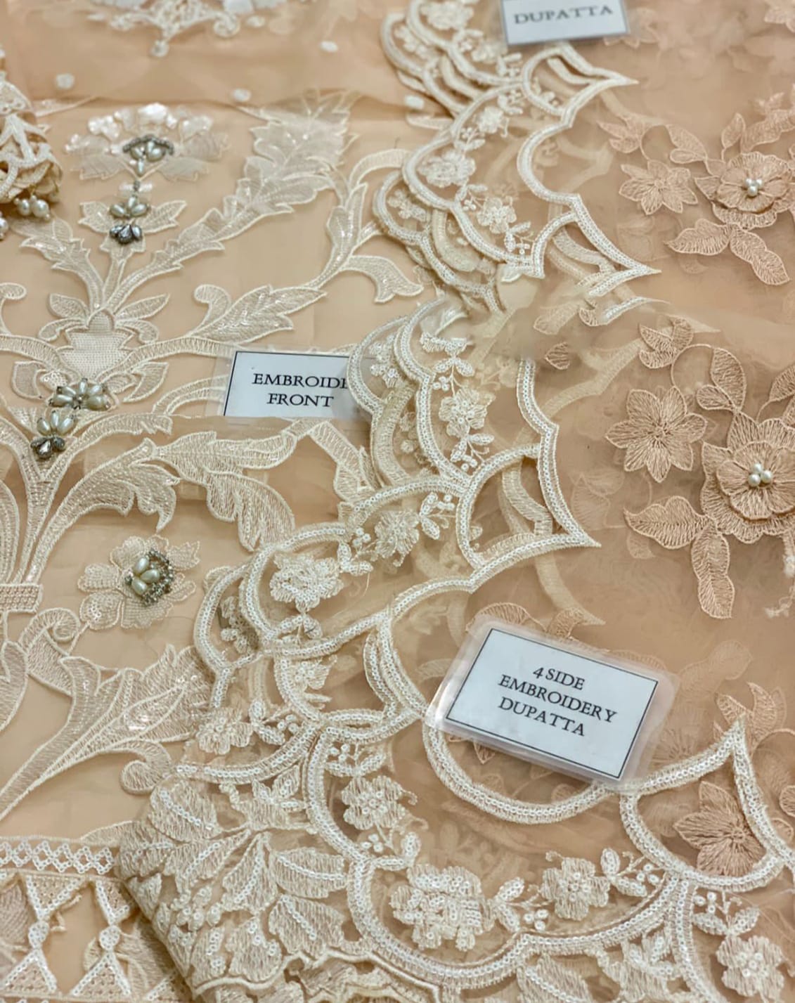 ✨ Luxury Hand-Embellished Organza Ensemble with Spengle & 3D Floral Dupatta ✨