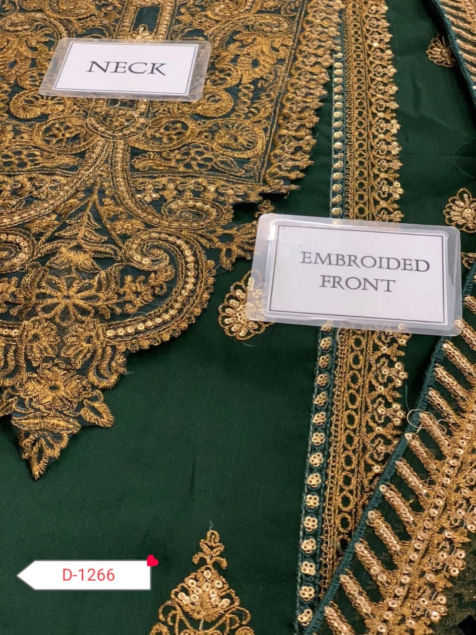 Luxury Heavy Embroidered Chiffon Dress – Full Sequin & Lace Detailing