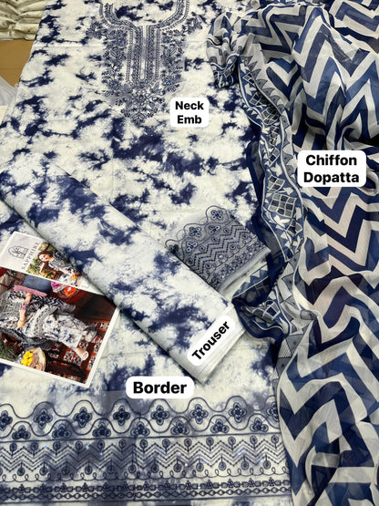 luxury fine quality 3 pcs lawn suit .