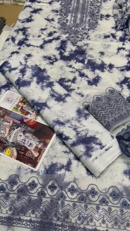 luxury fine quality 3 pcs lawn suit .