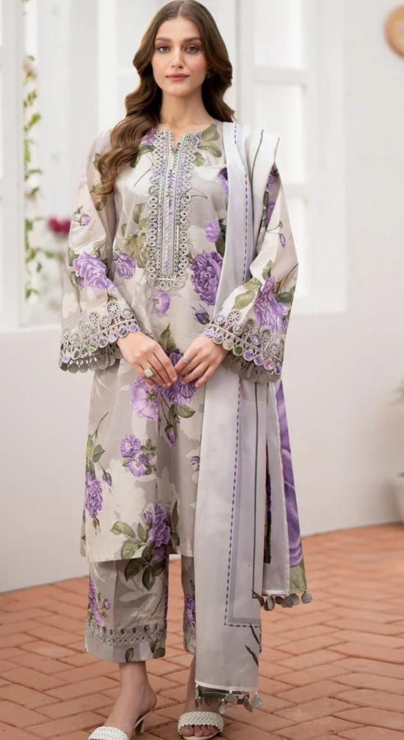 Bana dora digital printed lawn 3pc suit
